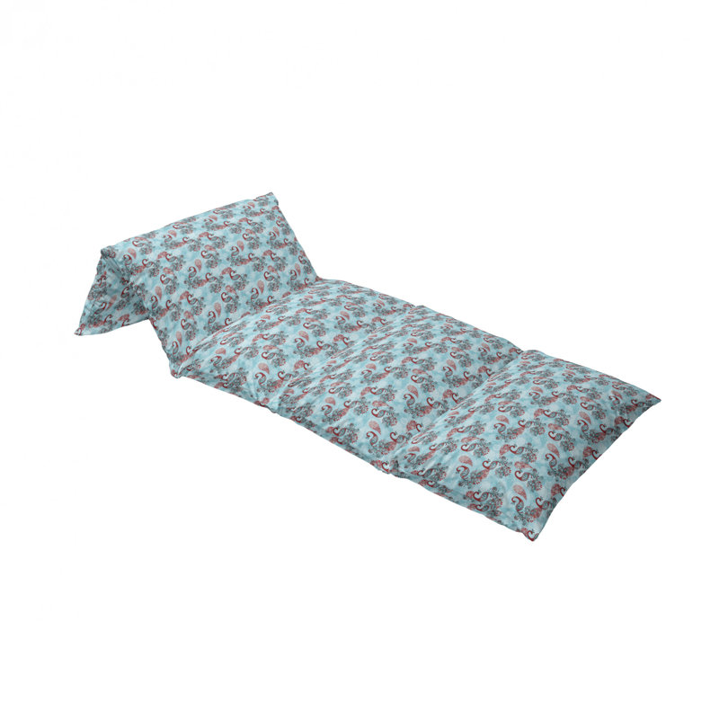 Housse de coussin d'extérieur Peacocks and Snowflakes, H 2 po x l 36 po x P 88 po, Bleu/rouge