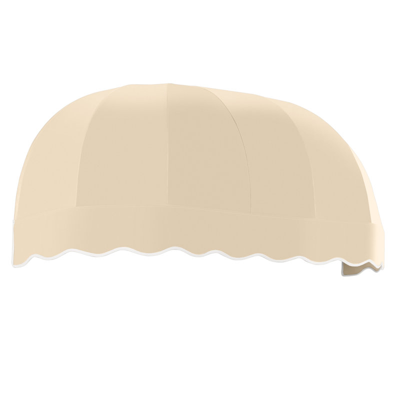 Auvent fixe en tissu acrylique Awntech Chicago, Tanné, H 33,25 po x l 88,5 po x P 26,25 po