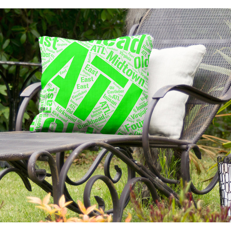 Coussin décoratif intérieur/extérieur atlanta, Non, H 18 po x l 18 po, Vert
