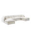 Grand canapé modulaire en lin Shabby Elegance, blanc crème