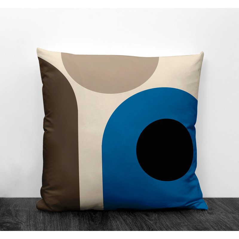 Yenz Outdoor Reversible Throw Pillow, 15" x 15", Turquoise