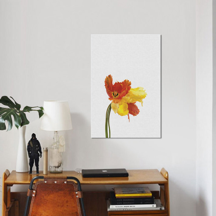 « tulipe », impression sur toile, H 12 po x l 8 po x P 0,75 po, Pas de tapis, Toile tendue