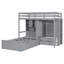 Lit superposé simple avec tiroirs, garde-robe, tablettes de rangement et lit hydraulique-296213590