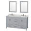 Meuble-lavabo double autoportant 72 po avec plateau en marbre Sheffield-385607418-455520606-455520607