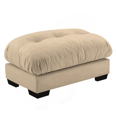 Repose-pieds capitonné rectangulaire, repose-pieds double couche avec pieds en bois, repose-pieds rembourré pour le salon