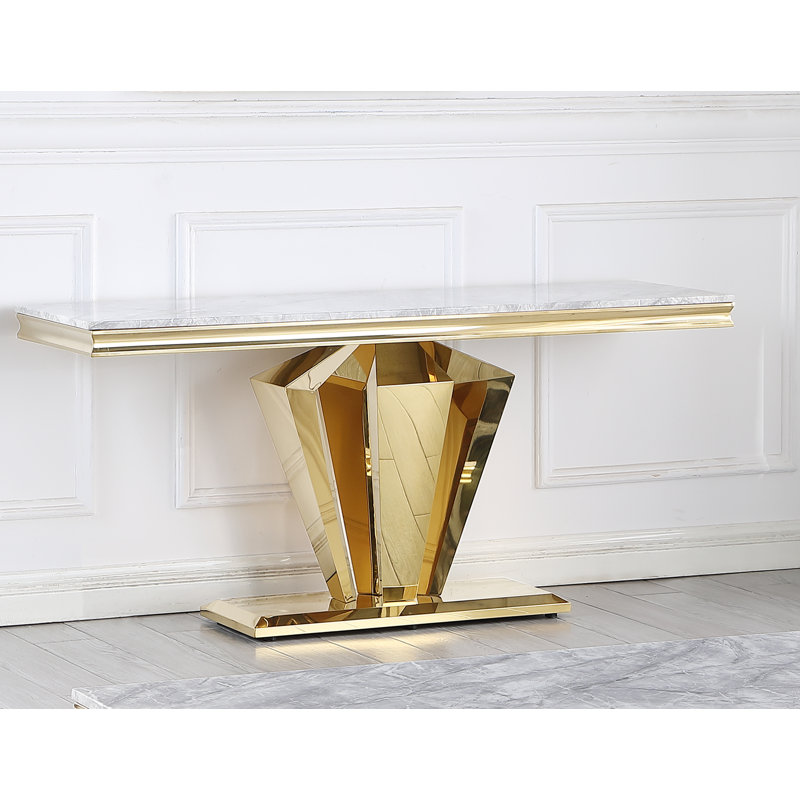 Zerriah 63'' Console Table, Gold