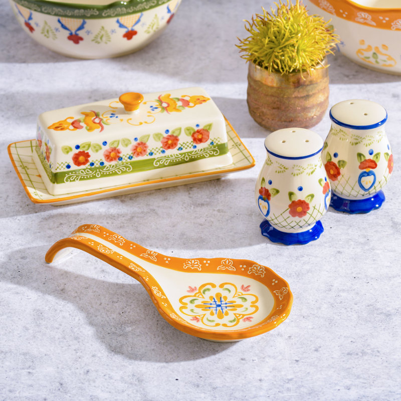 Service de vaisselle peint à la main, ensemble d'accessoires 4 pièces, assortis