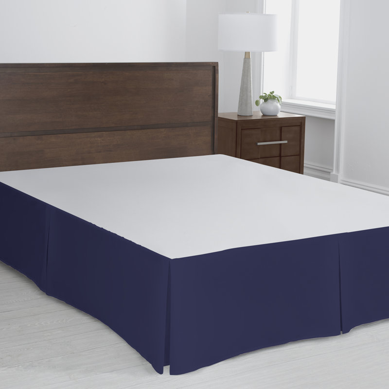 Cotton Blend Percale Bedskirt, Queen, Navy