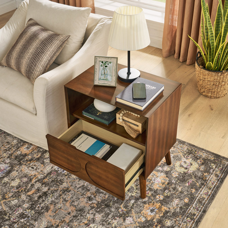 Mid Century Modern Nightstand with Multiple Functions and Stylish Design