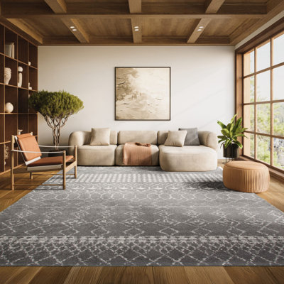 Tapis gris / ivoire Chun Southwestern