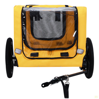 Pet Bike Trailer Dog Cart For Bicycle, Suitable For Small And Medium Pets, Easy Folding Cart Frame, Quick Release Wheel, Non-Slip Floor, Internal Leash