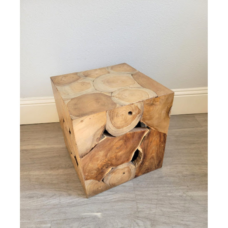 Teak Block Display Table