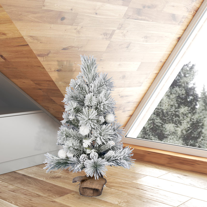 Arbre de Noël pin réaliste givré 36 po H