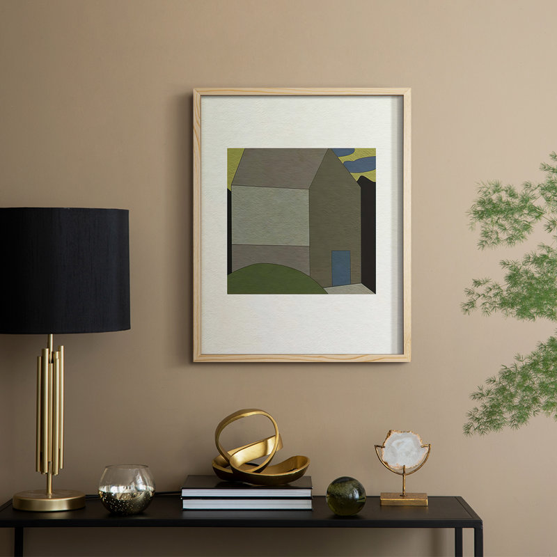 Montagne encadrée III, reproduction encadrée - bois massif, Naturel, H 11 po x l 9 po