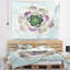 Tapisserie de fleur abstraite à motif floral bleu foncé-28498235
