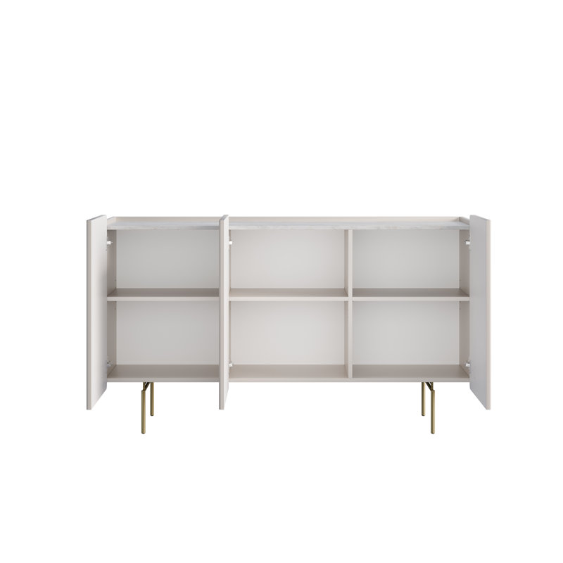 Overkamp 150cm Sideboard, Cashmere/Gold