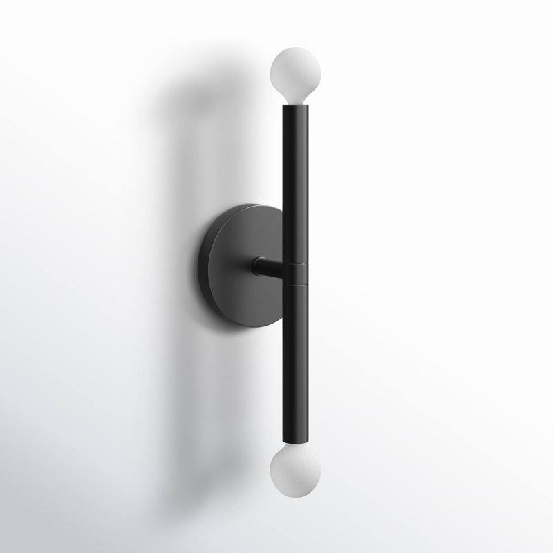 Jamir 2-Light Steel Dimmable Wallchiere, Black
