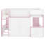 Lit mezzanine en bois pour enfants / adolescents - Combinaison maisonnette et rangement-555369848