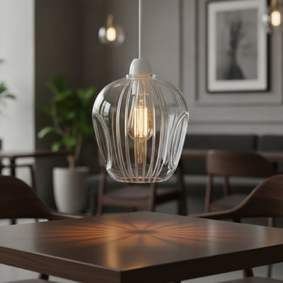 15cm H Glass Lamp Shade in Clear