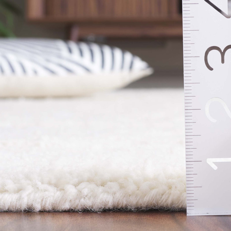 Kassandrea Tufted Wool Pile Solid Color Rug, Square 6"