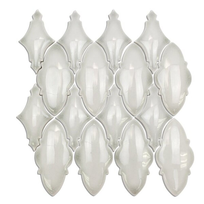 Nabi Valor 2x4 Crackled Glossy Glass Mosaic Tile, Tundra