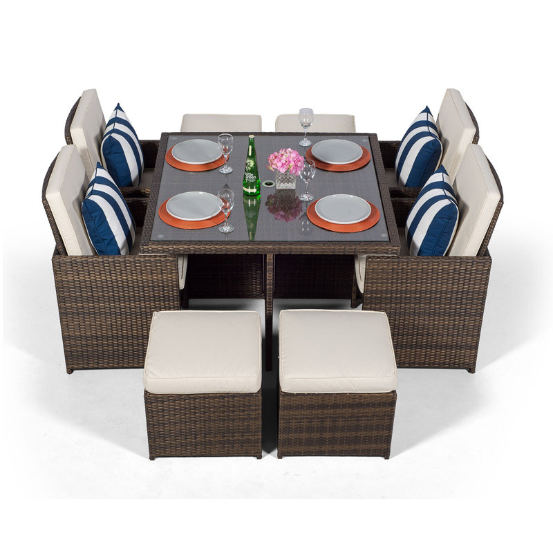 Giardino 4 Seater Dining Set with Upholstery