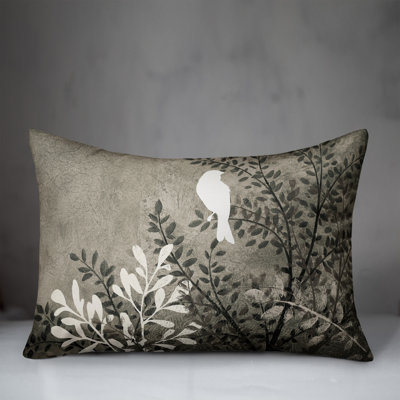 Timyah Bird on Branch Outdoor Rectangular Pillow Cover & Insert