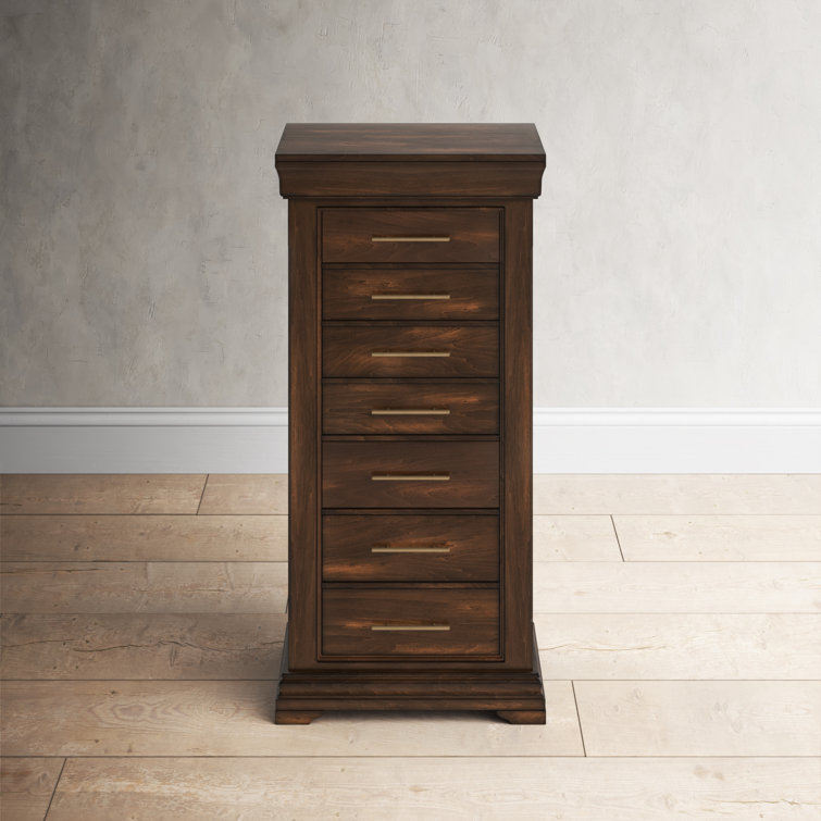 Gerardo Free Standing Wood Jewelry Armoire with Mirror