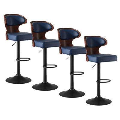 Adjustable Counter Height Bar Stools with Pneumatic Lift & Footrest(Set of 4)