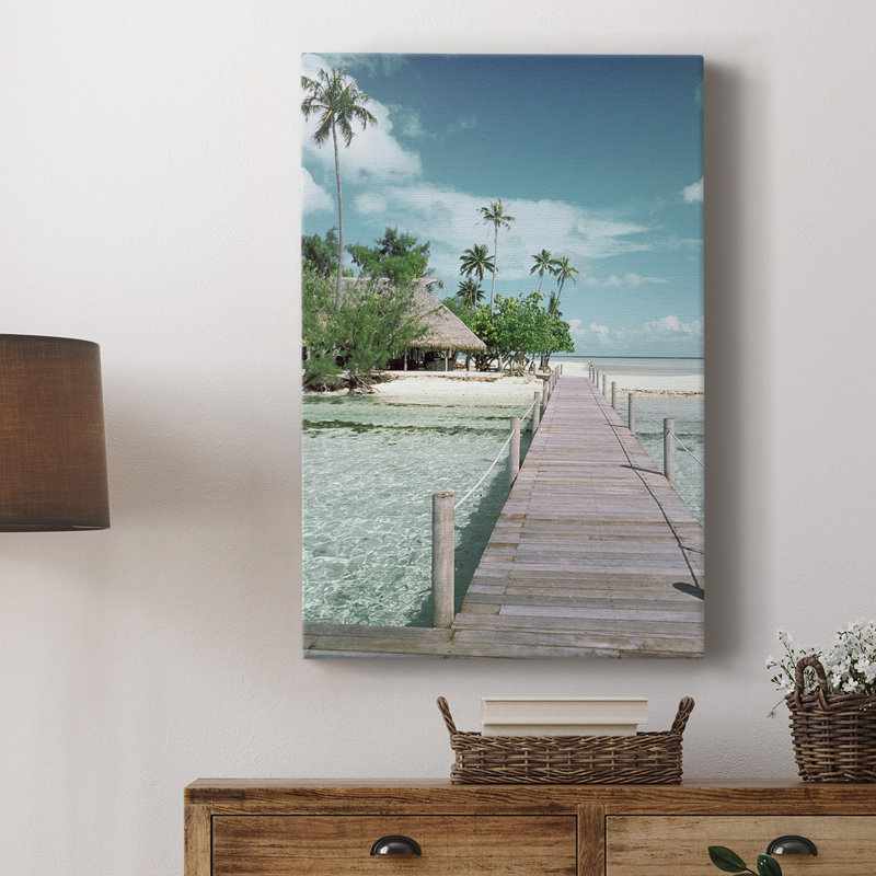 Plage de Tahiti - Cavas enveloppés de galerie, H 36 po x l 24 po