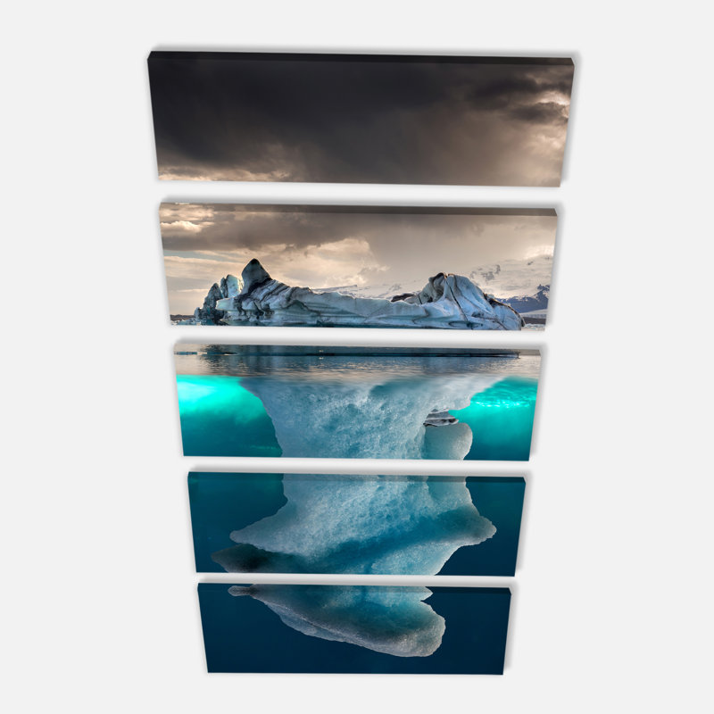 « large iceberg en mer », ensemble de 5 toiles tendues