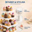 Présentoir à cupcakes à 4 étages, plateaux carrés en bois de 15 à 30 cm, capacité de 24 cupcakes, support métallique sans outil, pour fêtes et buffets-135893136