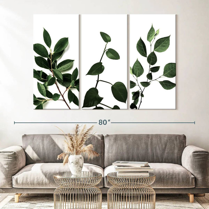 " Leaf Branches " 3 - Pieces, 42" H x 65" W x 1.25" D