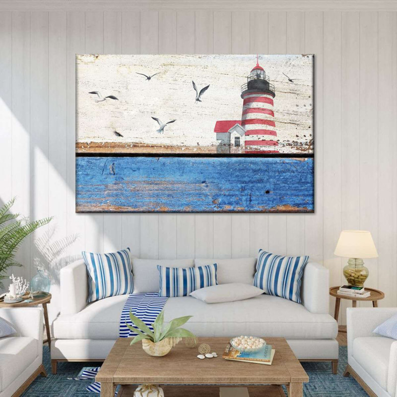 Phare classique, reproduction sur toile, H 26 po x l 39 po x P 1,25 po