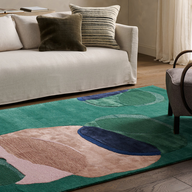 Jaipur Living Divya LYD03 Tufted Abstract Green Area Rug (9'X12'), Rectangle 6' x 9'