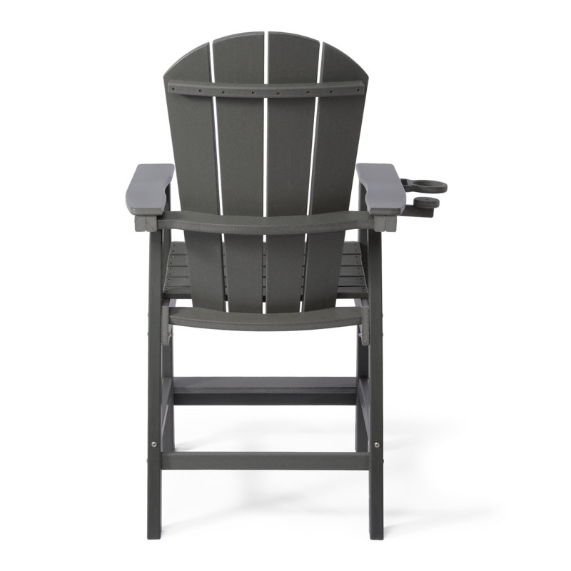 Chaise de comptoir Adirondack avec porte-gobelet, Gray, 24.25"