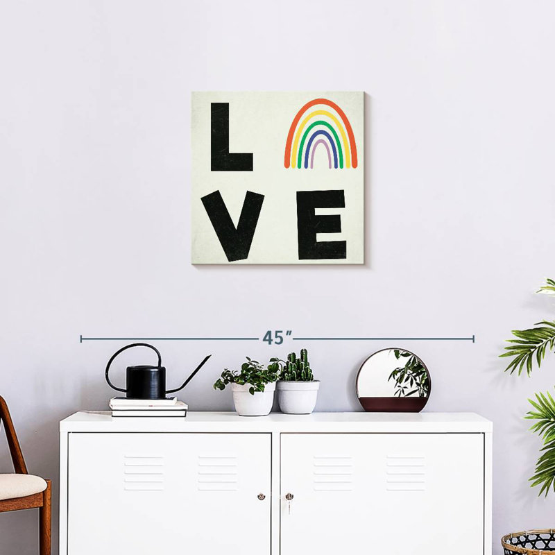 Love Rainbow Typography, 20" H x 20" W