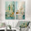 Ensemble de 2 reproductions d'art mural de salle de bain turquoise