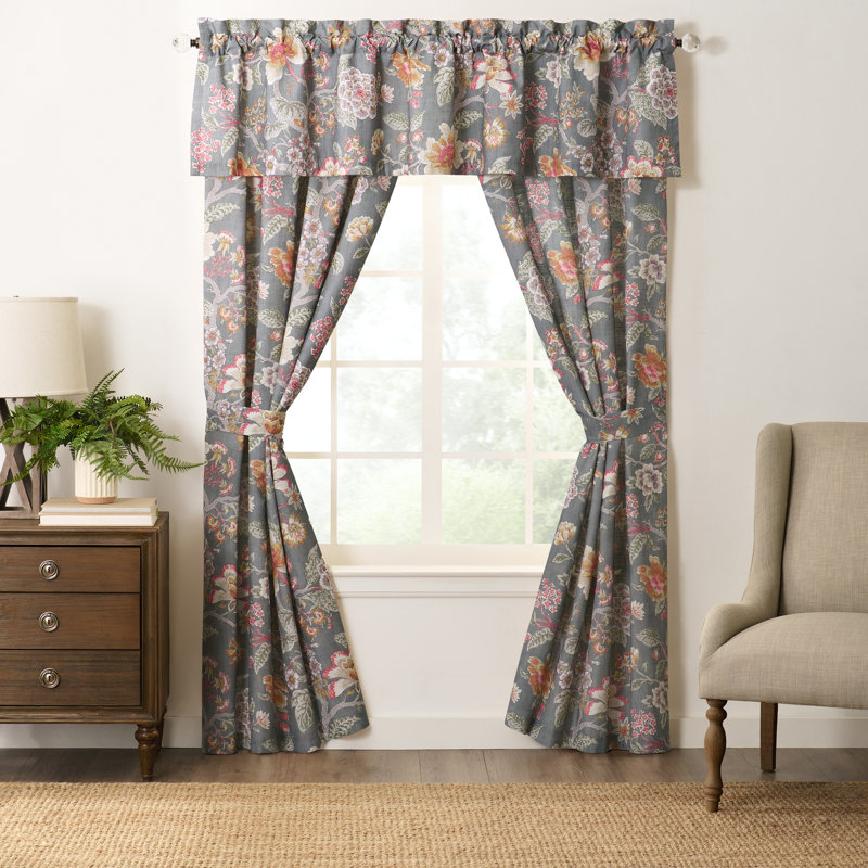 Mia Floral Tailored Drapery Panel Set