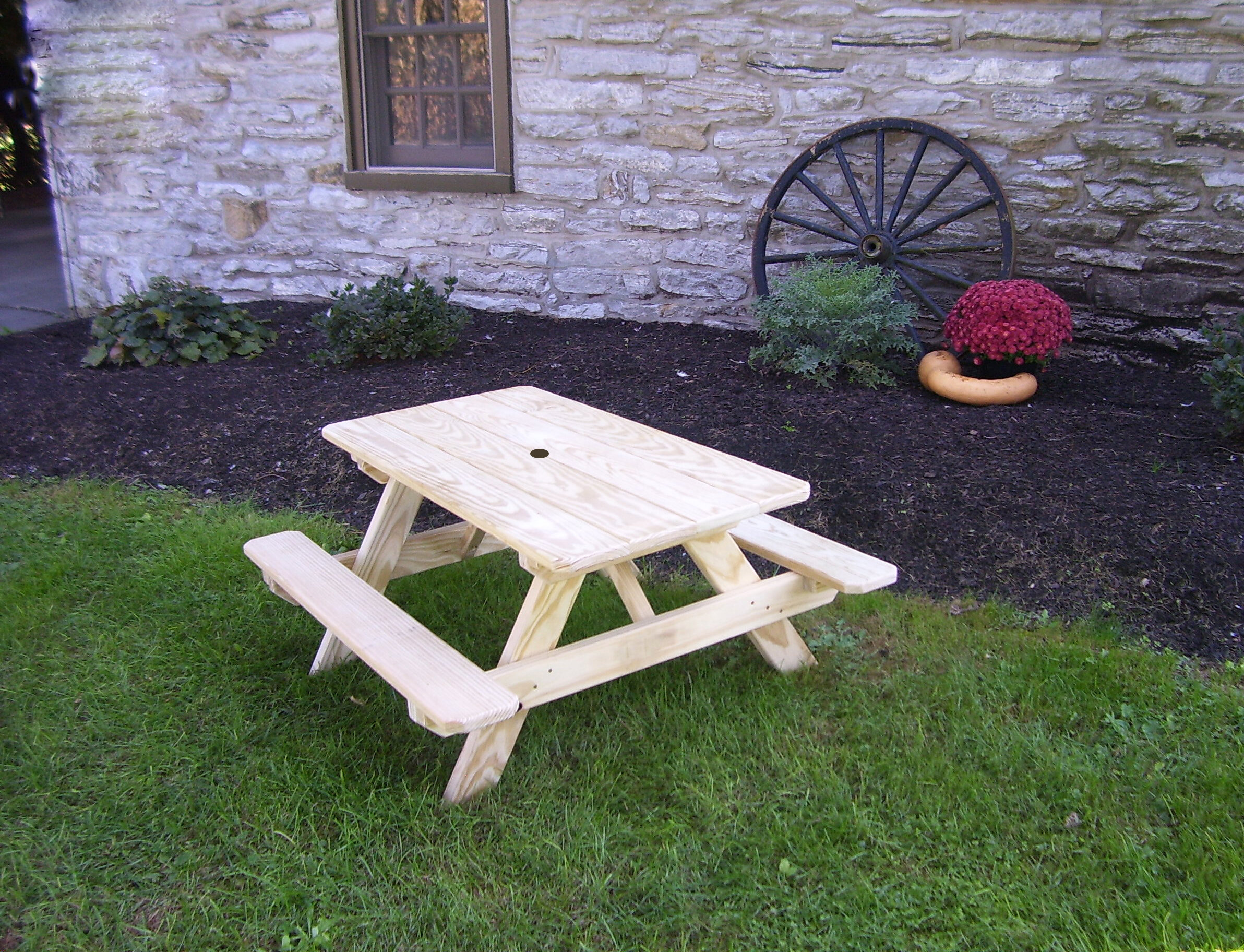 Childrens wooden garden clearance table and chairs