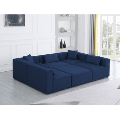 Cube Upholstered U-Shaped Sectional Reversible