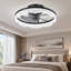 Ventilateur de plafond moderne avec lumières DEL et encastré à intensité variable Fandelier APP Télécommande-304244325