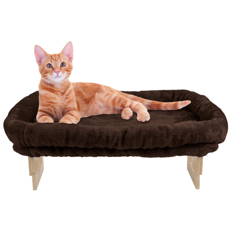 Lit pour chat avec fenêtre amovible PETMAker , Brun