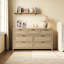 Ensemble de chambre à coucher 3 pièces avec rangement en rotin (commode 7 tiroirs + 2 tables de chevet)
