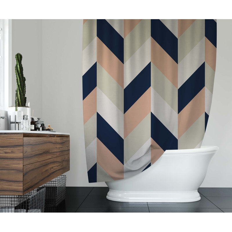 Swann Chevron Shower Curtain, 90" H x 70" W