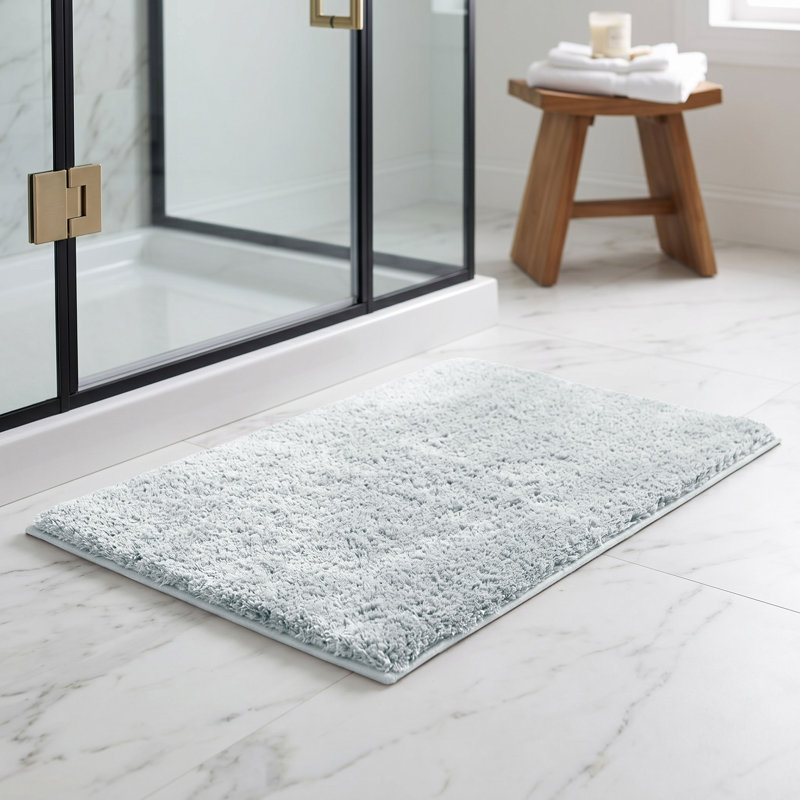 Better Trends Haven Collection 100% Polyester 2100 GSM Bath Rug, Non-Slip TPR Backing, 21" x 34" Soft, Absorbent & Quick Dry Rug for Bathroom, Shower, Tub, Vanity & Sink Area, Blue