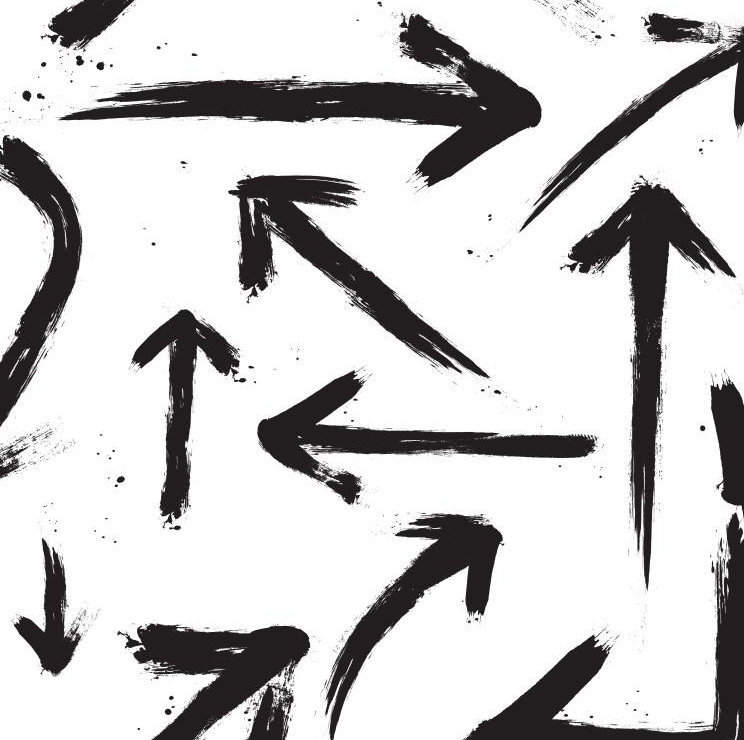 Arrows Abstract Vinyl Wallpaper Roll by Jamie Graney, Black/ White