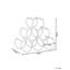 6 Bottle Open Shelving Wine Bottle Rack Black