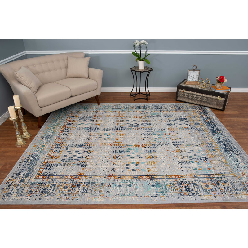 Ziebarth Floral Indoor Rug, Rectangle 3'11" x 5'9"