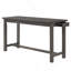Ensemble de salle à manger 4 pièces à hauteur de comptoir avec table à finition grise et tiroirs avec ports USB intégrés et 3 tabourets-760519091